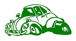 VW Bug Cartoon Decal Sticker